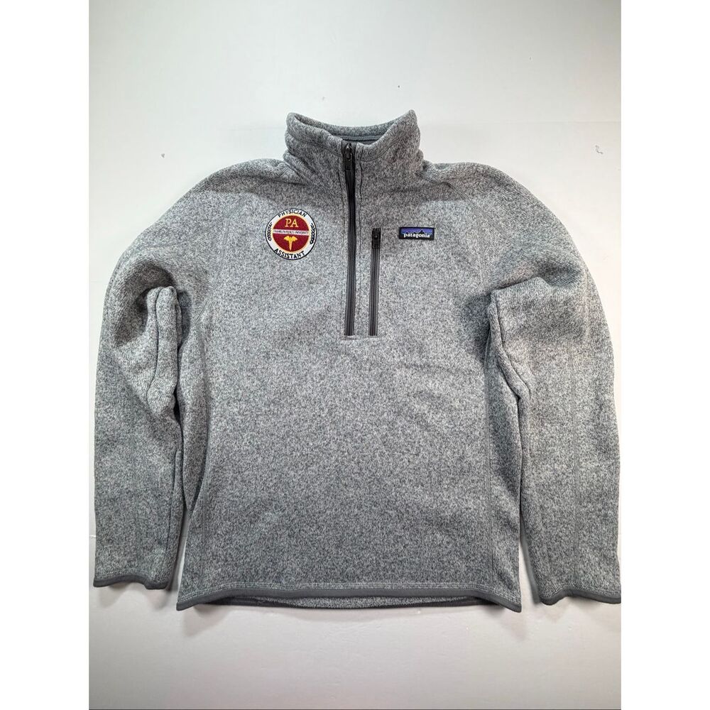 Patagonia Better Sweater 1/4 Zip Fleece Gray Small PA Franklin Pierce Logo